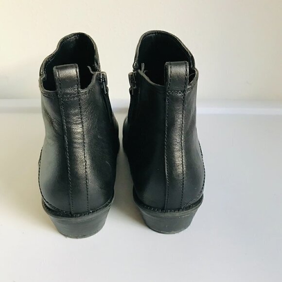 Franco Sarto Black Rafaela Leather Ankle Bootie Size 9.5 - Picture 4 of 9